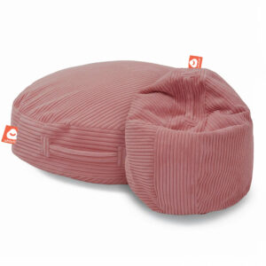 Ibiza roze zitzak in dikke ribfluweel als stoel en liggend