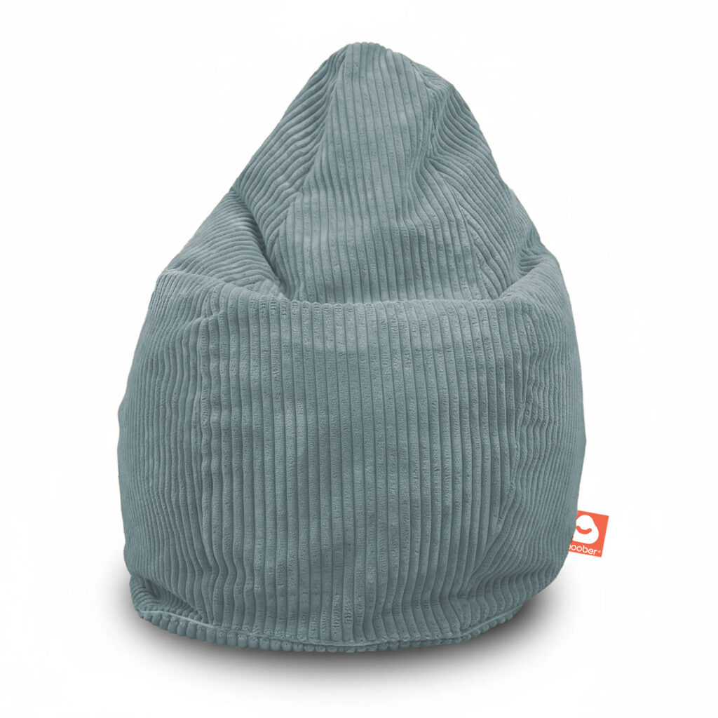 Barce lichtblauwe dik ribfluweel zitzak