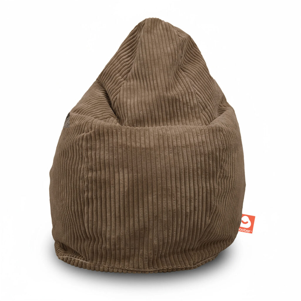 Zitzak taupe voorkant dikke ribfluweel