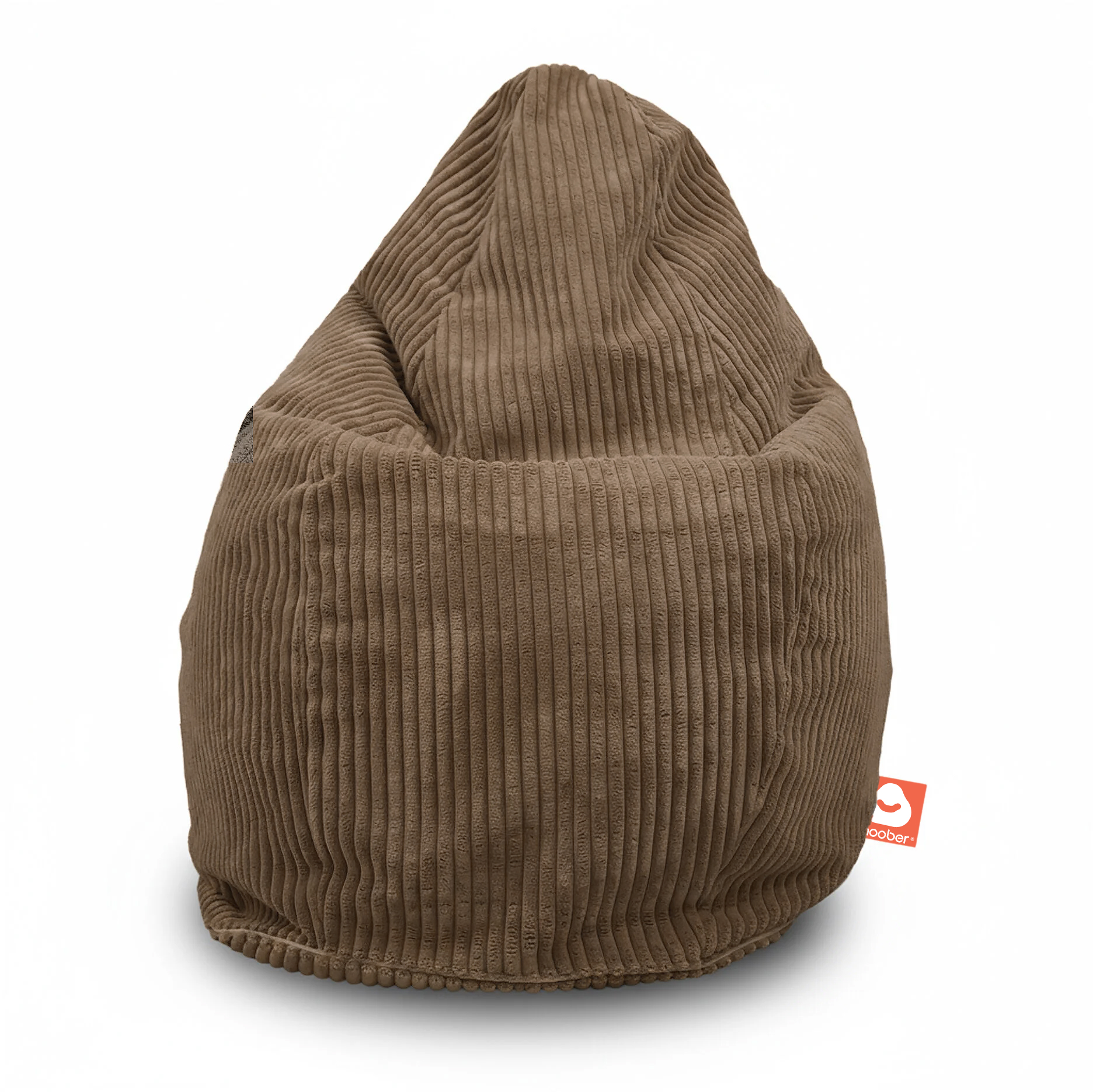 Barça Peervormige Zitzak Taupe Ribfluweel - Wasbare hoes 1 Zitzak taupe voorkant dikke ribfluweel