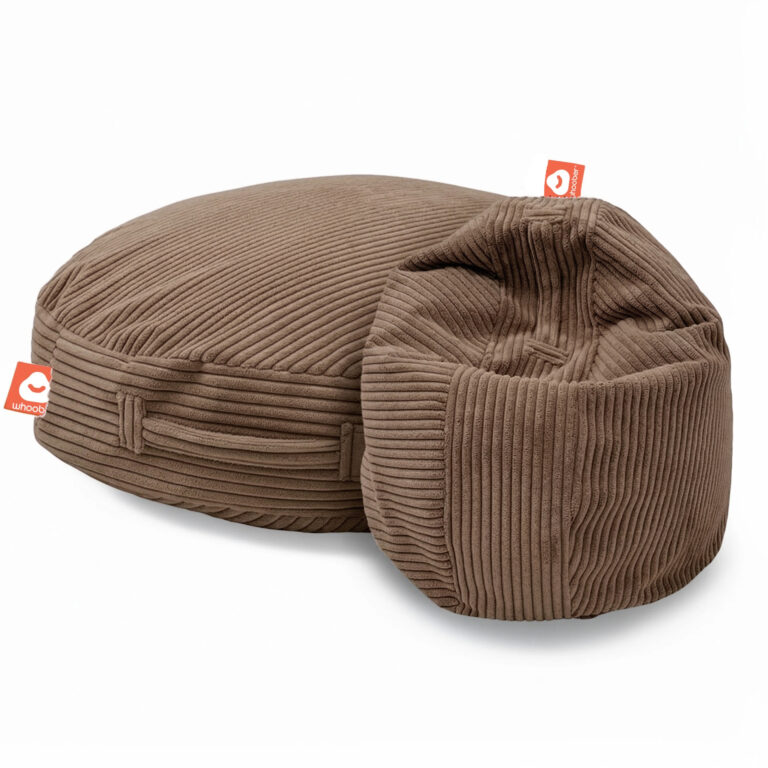 Ibiza Ronde Zitzak Taupe Ribfluweel